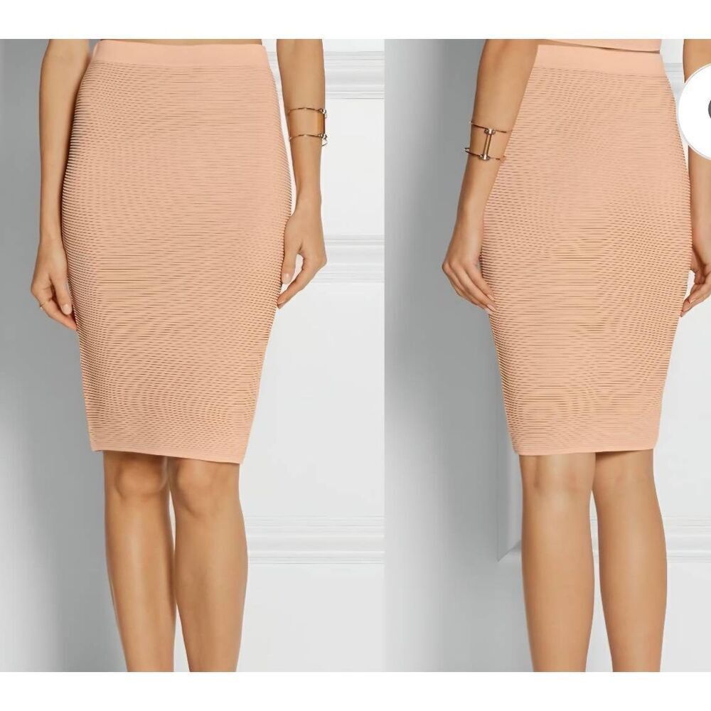 Jonathan Simkhai antique rose ribbed-knit pencil skirt size